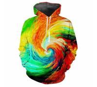 XINRUYI Sweat-Shirt à Capuche coloré à Manches Longues, imprimé 3D et Motif pigmenté, pour Hommes et Femmes
