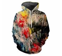 XINRUYI Sweat-Shirt à Capuche coloré à Manches Longues, imprimé 3D, Motif pigmenté, Style Sportif décontracté, pour Hommes et Femmes