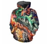 XINRUYI Sweat-Shirt à Capuche coloré à Manches Longues, imprimé 3D, Motif pigmenté, Style Sportif décontracté, pour Hommes et Femmes