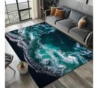 XINRUYI Tapis 3D Ocean Beach pour Salon, Chambre à Coucher, entrée, Cuisine, avec sous-Tapis antidérapant, décoration intérieure