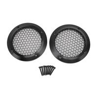 XinrZythrop 2 couvercles de grille d’enceinte ronds noirs, filet de protection pour enceinte de voiture avec 8 vis, grille de subwoofer en fer et en aluminium de 125 mm de diamètre extérieur p