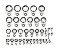 XinrZythrop Kit de Guides pour Cannes à pêche, 37 pièces, Ensemble de réparation pour Canne à pêche surfcasting télescopique avec Anneaux de Pointe en céramique, Guides de Ligne en Acier inoxy