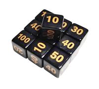 Xinsheinelry 10 Pack Jeu De Société Coin Arrondi 14mm Dés Cubes avec Grand Nombre Adultes Acrylique 6 Côtés Ensemble Éducatif Acrylique Éducatif