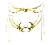 Xinsheinelry Accessoire de visage mécanique fluide Alien - Bijoux tendance pour Halloween, bal masqué - Accessoires de fête pour femme - En métal
