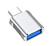 Xinsheinelry Adaptateur en métal 10 Gbit/s pour transfert de données et charge rapide de 100 W avec surchauffe, design compact, adaptateur OTG USB vers type C