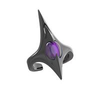 Xinsheinelry Bague en alliage métallique avec pointe réglable pour un ajustement unique, idéal pour les amateurs de mode punk sombre, design à pointes, Moyen, Comme décrit, Comme décrit.