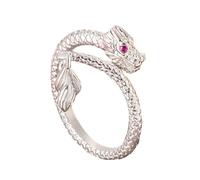 Xinsheinelry Bagues ouvertes réglables pour femmes et filles - Argenté/doré - Décoration minimaliste - Symboles de dragon - Bijoux décontractés, One Size, Comme décrit, Comme décrit.