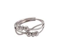Xinsheinelry Bagues rotatives de luxe tendance avec perles rotatives pour soulager l'anxiété réglable à porter au quotidien bijoux figurine pour femme, One Size, Comme décrit, Comme décrit.