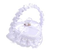 Xinsheinelry Boîte à bagues en forme de cœur avec poignée souple pour un rangement sécurisé dans les cérémonies Boîte à bagues en dentelle délicate pour mariage