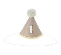 Xinsheinelry Bonnet d'anniversaire pour bébé, casquettes de fête prénatale réglable avec numéro 1 accessoires de photographie uniques