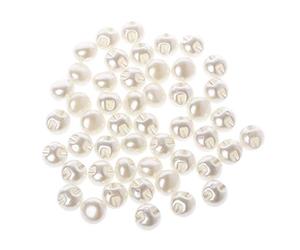 Xinsheinelry Boutons De Perles À Coudre 50 Pièces Ronds 10mm 11mm Fournitures D'accessoires pour Vêtements pour Robe Mariée Bijoux Fantaisie Fourniture Cadeaux Fil Soyeux Marque-Page Glands Boucle