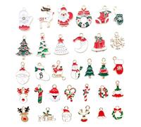 Xinsheinelry Breloques de Noël pour fabrication de bijoux - Pendentifs pour colliers, boucles d'oreilles, bracelets et boucles d'oreilles