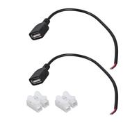 Xinsheinelry Câble d'alimentation USB Femelle Fil 2 Broches 2 Pièces/Paquet avec Bornes pour Bandes LED 5V Appareils À Faible Puissance Câble d'alimentation USB avec Connecteurs