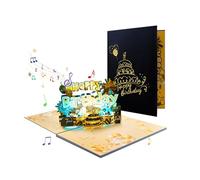 Xinsheinelry Carte d ' anniversaire 3D avec musique et lumières, vœux pliables avec enveloppe, carte postale faite à la main pour une célébration unique en famille