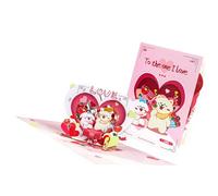 Xinsheinelry Carte de bénédiction Popup 3D faite à la main, vœux de saint-valentin avec enveloppe pliable en papier, Invitation d ' anniversaire Surprise