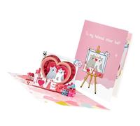Xinsheinelry Carte de bénédiction Popup 3D faite à la main, vœux de saint-valentin avec enveloppe pliable en papier, Invitation d ' anniversaire Surprise