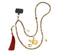 Xinsheinelry Chaîne de pull confortable avec perles en bois de santal et breloque en forme de gourde pour une élégance quotidienne, One Size, Comme décrit, Comme décrit.