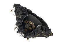 Xinsheinelry Chapeau de pirate victorien à thème vieilli pour événements de Renaissances, mascarades, fête, déguisement, collector en dentelle, chauve-souris, pirate