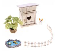 Xinsheinelry Clôture de Jardin Miniature, Ensemble de Jeu extérieur pour Maisons de poupées, Paysage détaillé, Outil d ' éducation de la enfance, Accessoires pour Maisons de poupées en Bois