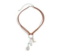 Xinsheinelry Collier à pendentif en alliage avec détails d ' imitation turquoise, thème occidental, adapté accessoires quotidiens, bohème Turquoise