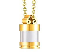 Xinsheinelry Collier conteneur de cendres classique, cylindre transparent, breloque commémorative, animal de compagnie perdu, stockage familial, honorant la mémoire, accessoires à la mode