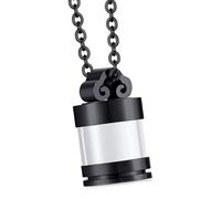 Xinsheinelry Collier conteneur de cendres classique, cylindre transparent, breloque commémorative, animal de compagnie perdu, stockage familial, honorant la mémoire, accessoires à la mode