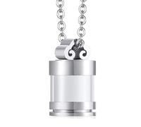 Xinsheinelry Collier conteneur de cendres classique, cylindre transparent, breloque commémorative, animal de compagnie perdu, stockage familial, honorant la mémoire, accessoires à la mode