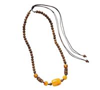 Xinsheinelry Collier ethnique vintage fabriqué à la main en bois léger et longue chaîne pour femme - Style rétro chinois, One Size, Comme décrit, Comme décrit.