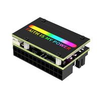 Xinsheinelry Connecteur d'alimentation D'ordinateur Coudé 24 Broches Interfacé avec 18 Couleurs Prédéfinies pour L'esthétique Personnalisable du PC De Jeu Organisation des Câbles Boîtier PC