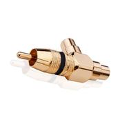 Xinsheinelry Connecteur Mâle À Femelle Angle Droit 2RCA en Laiton Plaqué Or Adaptateur 90 Degrés pour Amplificateurs HDTV De Cinéma Maison Composite Vidéo