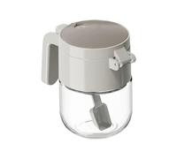 Xinsheinelry Duals Shaker à sel et cuillère Bouteille en verre pour un contrôle précis de l'assaisonnement Transparent Bocal à condiments avec couvercle