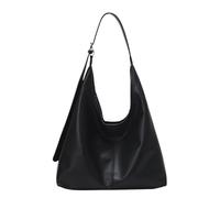 Xinsheinelry Élégant sac à bandoulière surdimensionné en polyuréthane avec poignée renforcée à l'intérieur des aisselles, sac de courses tendance pour femmes filles travail, Noir , Medium