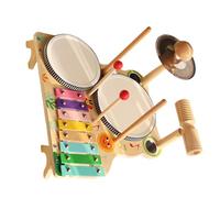 Xinsheinelry Ensemble d ' Instruments de Percussion en Bois pour, avec Tambours de Harpe et Cloches pour Le développement créatif, Xylophone Portable pour