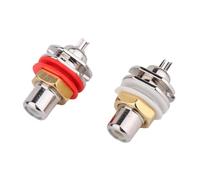 Xinsheinelry Ensemble De 2 Connecteurs Femelles Plaqués Rhodium Bloc Bornes Soudage pour Prise D'entrée Transmission Auditive/vidéo