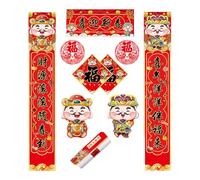 Xinsheinelry Ensemble de couples de printemps 2025 avec chance et prospérités pour la célébration du Nouvel An, décorations traditionnelles et modernes
