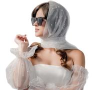 Xinsheinelry Ensemble de manches transparentes et de voile de tête pour robe de mariée avec un design confortable et perlé pour voile de mariée d ' événement spécial