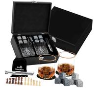 Xinsheinelry Ensembles cadeaux sophistiqués en pierre à whisky comprenant 2 verres en et une boîte de jeu d ' échecs pour adultes Ensemble de pierres à whisky avec verres d ' échecs