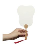 Xinsheinelry Éventail à main en papier de riz avec pompons et poignée en bois pour calligraphie, peinture élégante