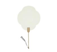 Xinsheinelry Éventail à main en papier de riz avec pompons et poignée en bois pour calligraphie, peinture élégante