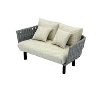 Xinsheinelry Figurine de canapé Miniature réaliste avec Conception de Coussin et d ' Oreiller pour Accessoires de Maisons de poupée 1/20 1/25 1/30 et Accessoires de Jouets de Fourniture de Cadeaux