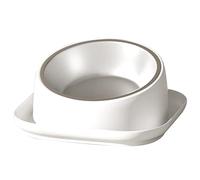 Xinsheinelry Gamelles pour animaux de compagnie avec support pour chatons et petits chiens Gamelle de nourriture et d'eau Blanc/jaune/bol incliné pour protéger la colonne vertébrale de l'animal de