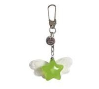 Xinsheinelry Happy Star Porte-clés moulé en gélatine douce Texture Sac de téléphone Ajout permanent Colophane verte Artisanat Transportable Objet décoratif Jolie sangle de téléphone verte, Vert