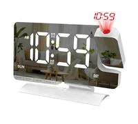 Xinsheinelry Horloge de Projection pour Chambre à Coucher, Horloge numérique avec projecteur 180 ° Plafond, Double réveil Fort, veilleuse Snooze, Double réveil Fort