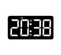 Xinsheinelry Horloges numériques Horloge Murale à écran LED avec Deux alarmes Affichage de la Date/température 2 alarmes réveil