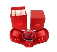 Xinsheinelry Jolie boîte à fleurs éternelle ornée de fleurs pour collier et tiroir pour surprise de fête des mères