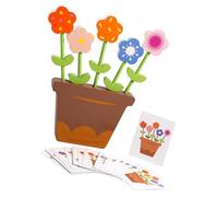 Xinsheinelry Jouet de branchement de Bloc de Construction de Fleur en Bois pour Les pour développer la créativité et la Reconnaissance des Couleurs Exercice de motricité Fine Jouet Assorti de Forme