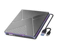 Xinsheinelry Lecteur Externe De Gravure Disque À Vitesse Rapide 24X 8X avec Port USB3.0 Et Type C Lecteur Disque Métallique Conception Portable