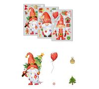 Xinsheinelry Lot d'autocollants de Noël pour fenêtre et porte en verre, nains nains, sans visage, double face, conviennent pour une utilisation en intérieur et en extérieur