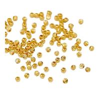 Xinsheinelry Lot de 100 perles d'espacement rondes de 3 à 6 mm pour la fabrication de colliers, bijoux - Couleur or et argent - Séparateurs de perles pour projets