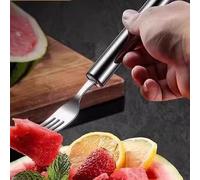 Xinsheinelry Lot De 2 Trancheuses À Pastèque en Acier Inoxydable Lame Et Fourchette Double Fonction Outil Cuisine Coupe Tête Ustensiles Cuisine Tête en Acier Inoxydable